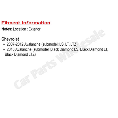 Tailgate Handle For 2007-2013 Chevrolet Avalanche Black
