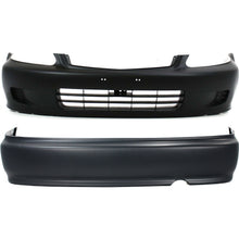 Bumper Covers Fascias Front and Rear For 99-00 Honda Civic Coupe and Sedan
