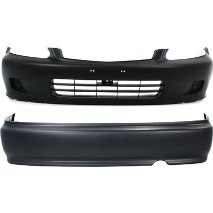 Bumper Covers Fascias Front and Rear For 99-00 Honda Civic Coupe and Sedan
