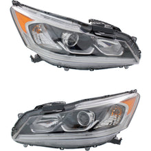 Left & Right Headlight For Honda Accord 2016-2017 EX EX-L Sedan Halogen LED DRL