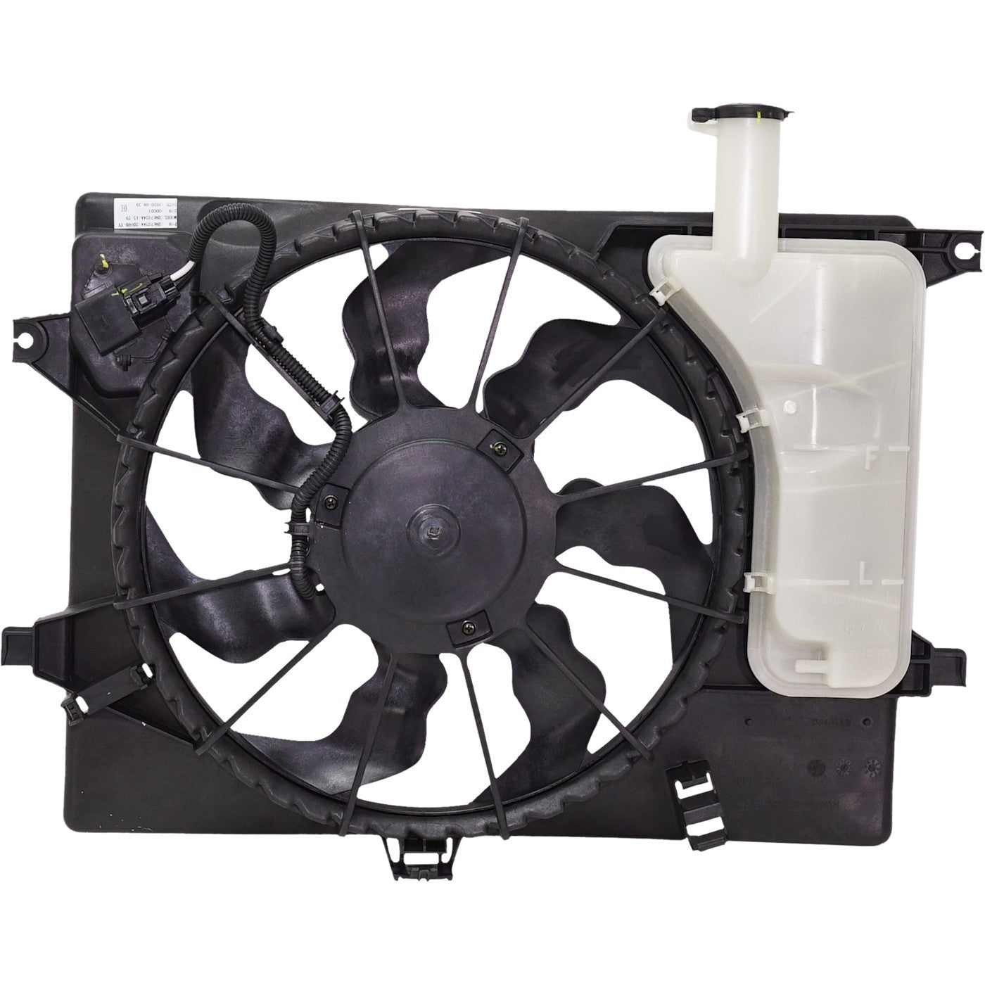 A/C Condenser Cooling Fan For 2014 Kia Forte With Resistor Reservoir and Cap