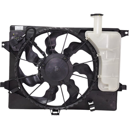 A/C Condenser Cooling Fan For 2014 Kia Forte With Resistor Reservoir and Cap