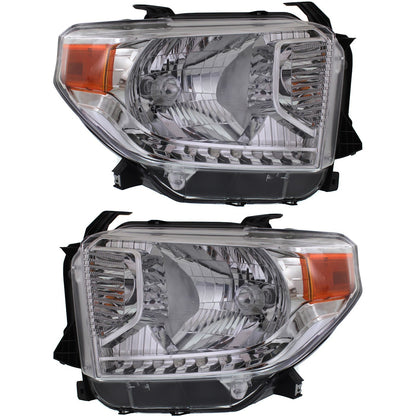 Headlight Set For 2014-2017 Toyota Tundra Left and Right With Level Adjuster 2Pc