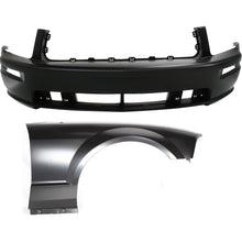 Front Bumper Cover Fender Kit For 2005-2009 Ford Mustang with Fog Light Holes