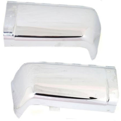 Rear Bumper End Caps Set For 2007-2013 Silverado Sierra Rear Chrome