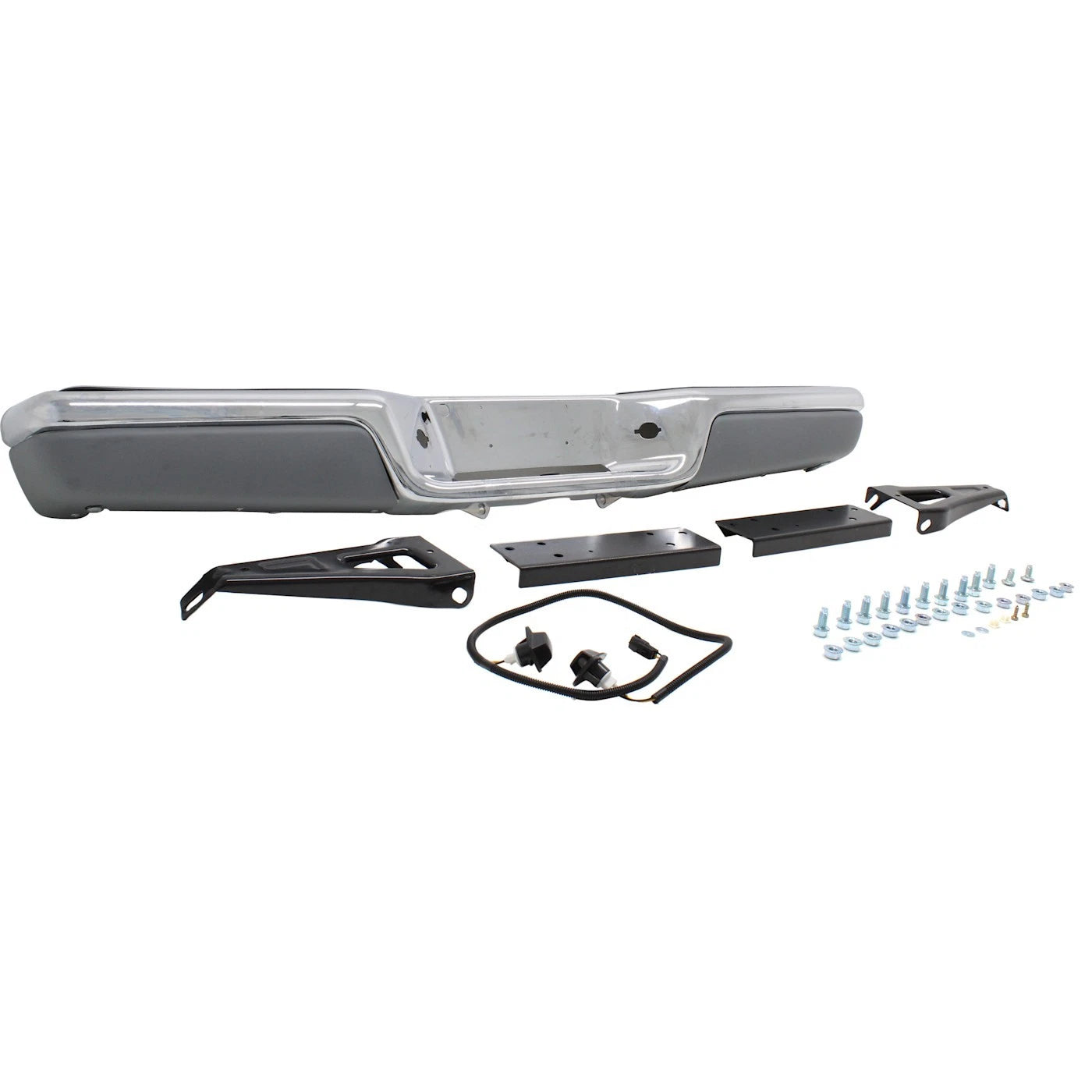 Step Bumper For Dodge Dakota 1997-2004 Rear Bright w/ Gray Pad