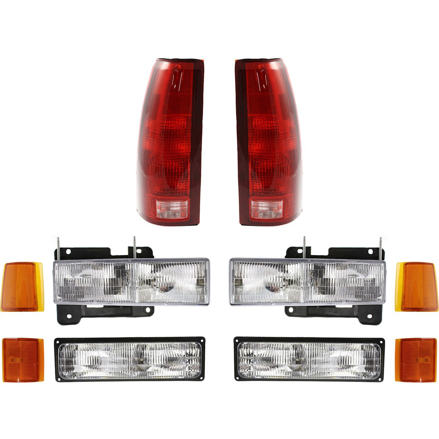 Headlight Kit For 1994-1998 GMC C1500 K1500 Suburban with Tail Light