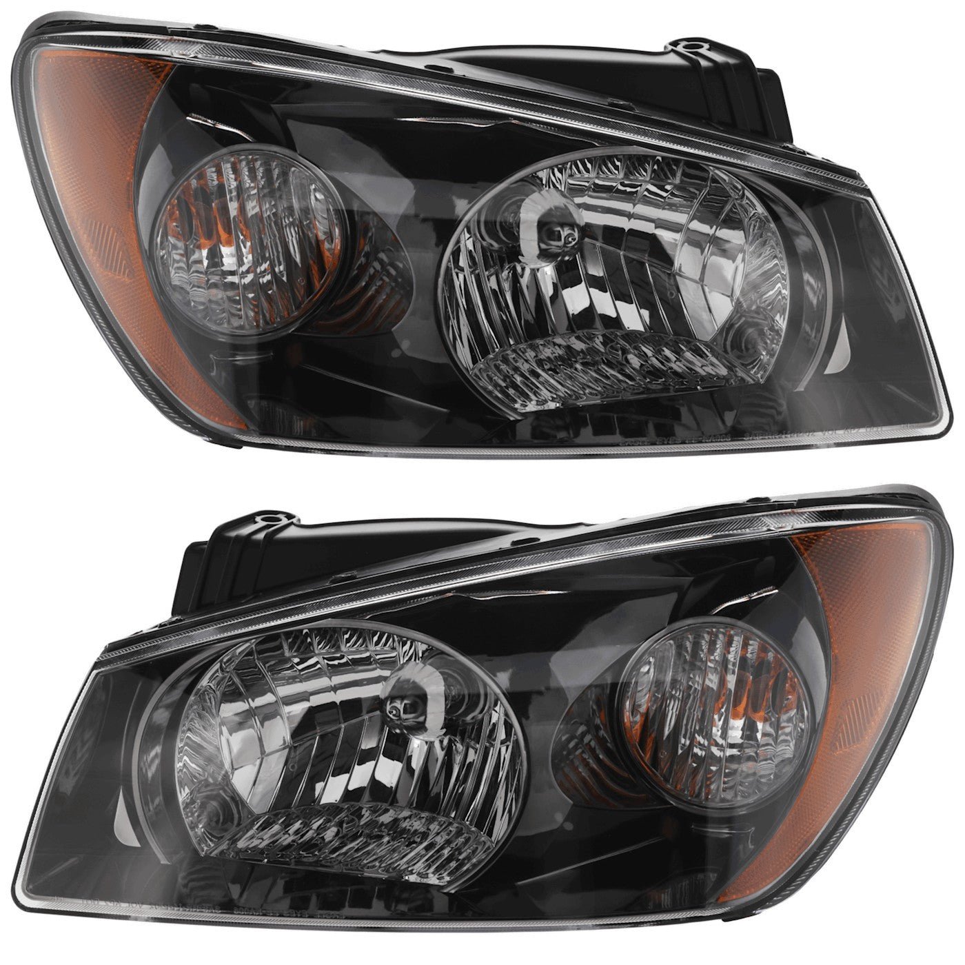 Headlight Set For 2004 2005 2006 Kia Spectra Left and Right With Bulb 2Pc