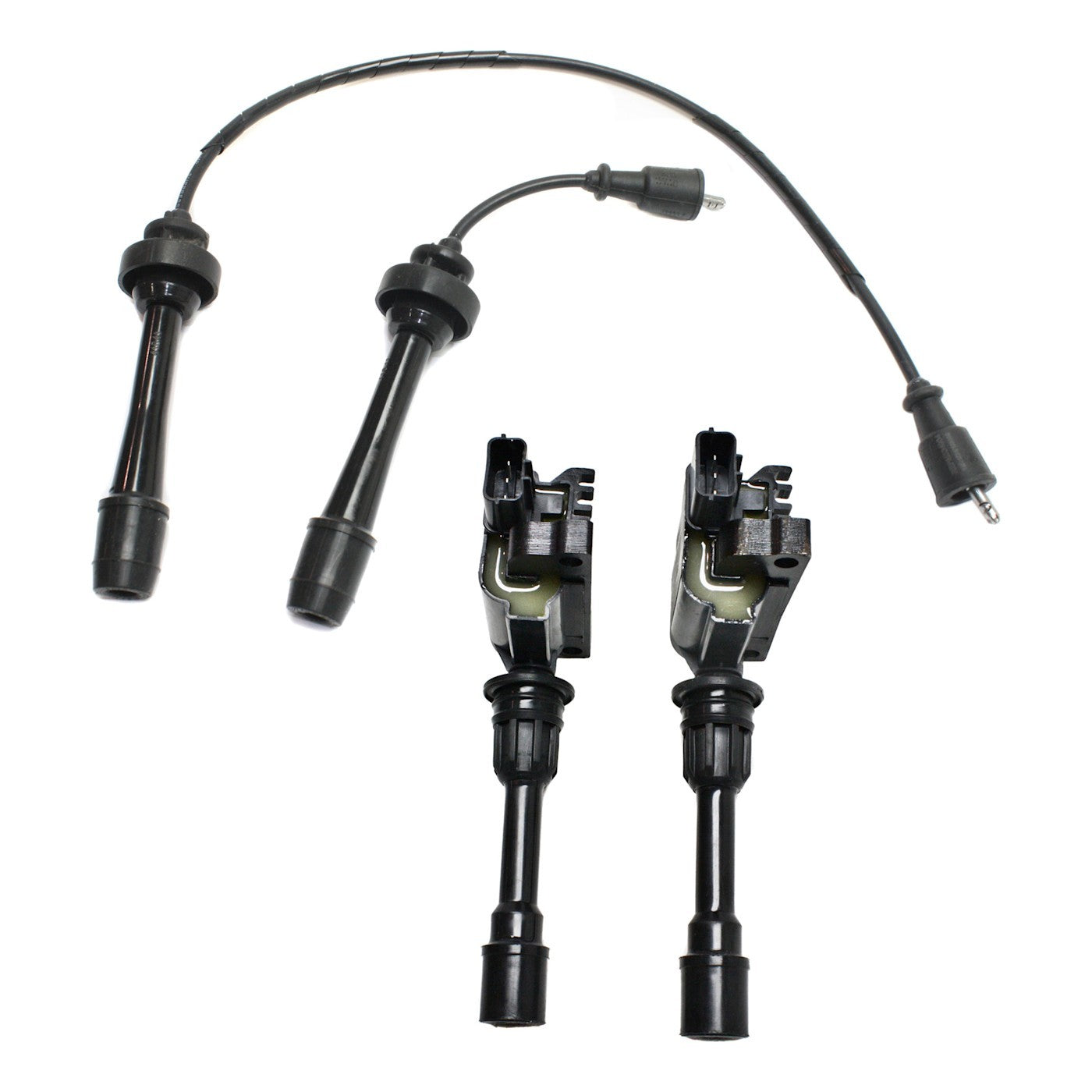 Ignition Coil and Spark Plug Wire Kit For 2001-03 Mazda Protege 2002-03 Protege5