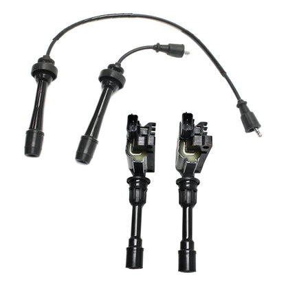 Ignition Coil and Spark Plug Wire Kit For 2001-03 Mazda Protege 2002-03 Protege5