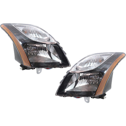 Headlight Assembly Set For 2010-2012 Nissan Sentra Left Right Sedan With Bulb