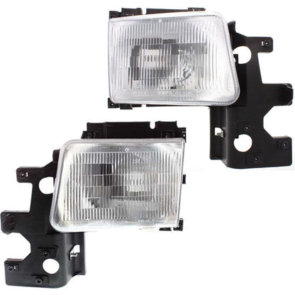 Halogen Headlight Set For 1995-1997 Dodge B2500 Left & Right w/ Bulb(s) Pair